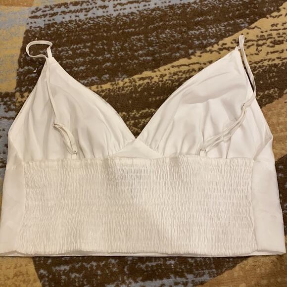 NWOT Aqua white floral Crop top size large - Picture 5 of 12